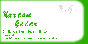 marton geier business card